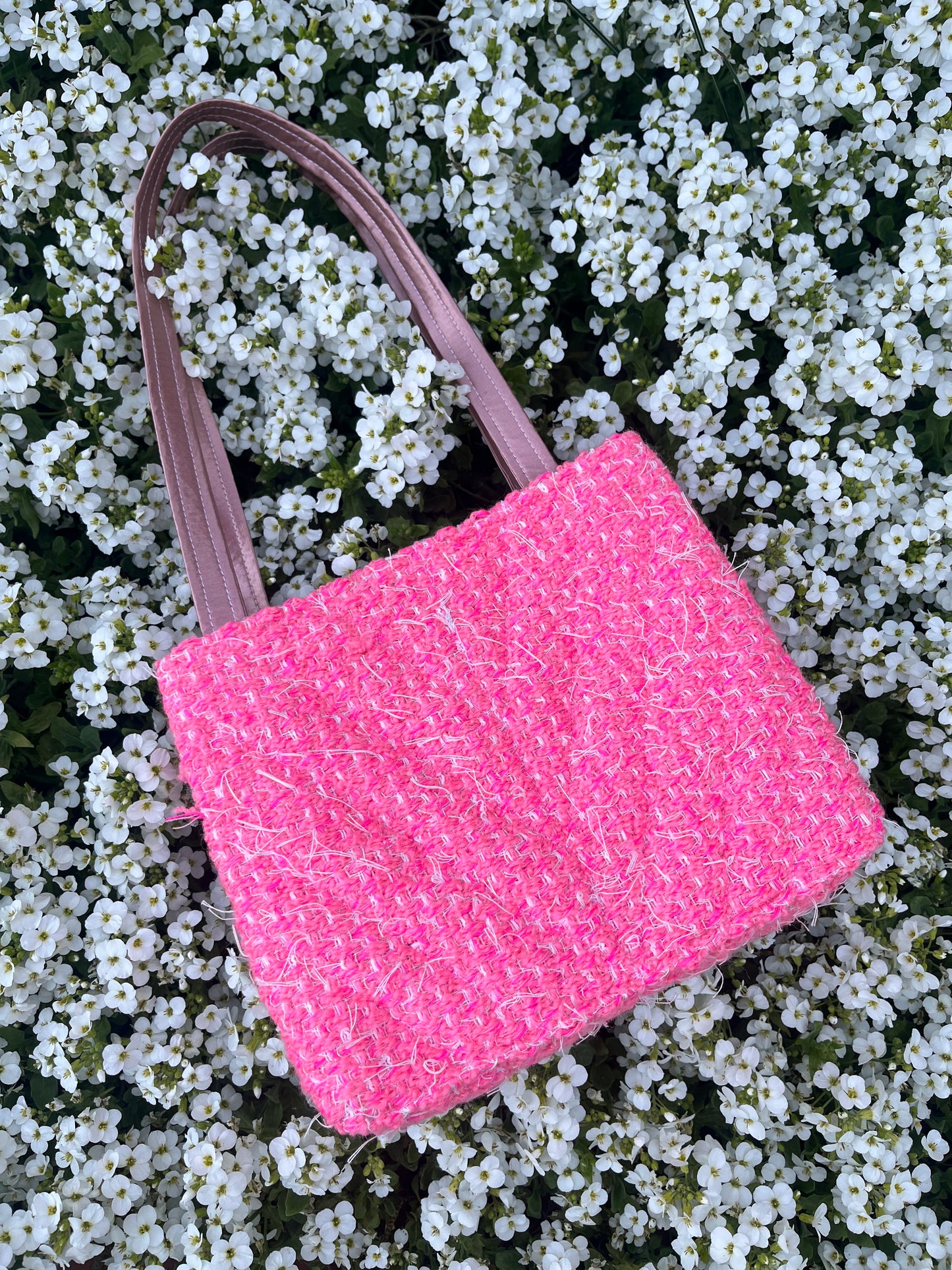 The Hexham large tote bag made from premium tweed, complete with structured satin handles and refined metal hardware